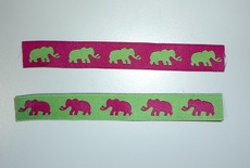 Olifantenband 16mm (50 m), Fuchsia-Groen